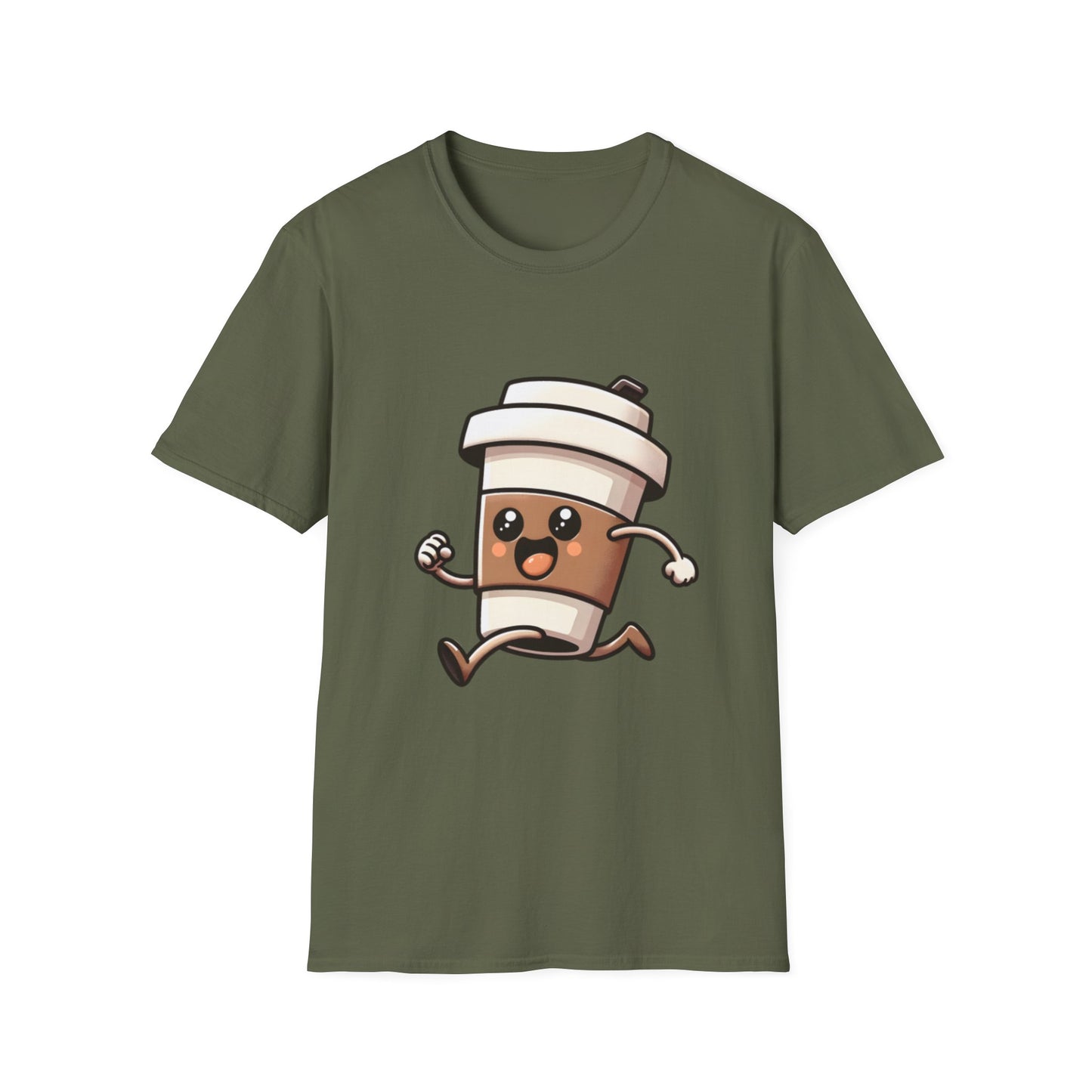 Cute Coffee Cup Running T-Shirt