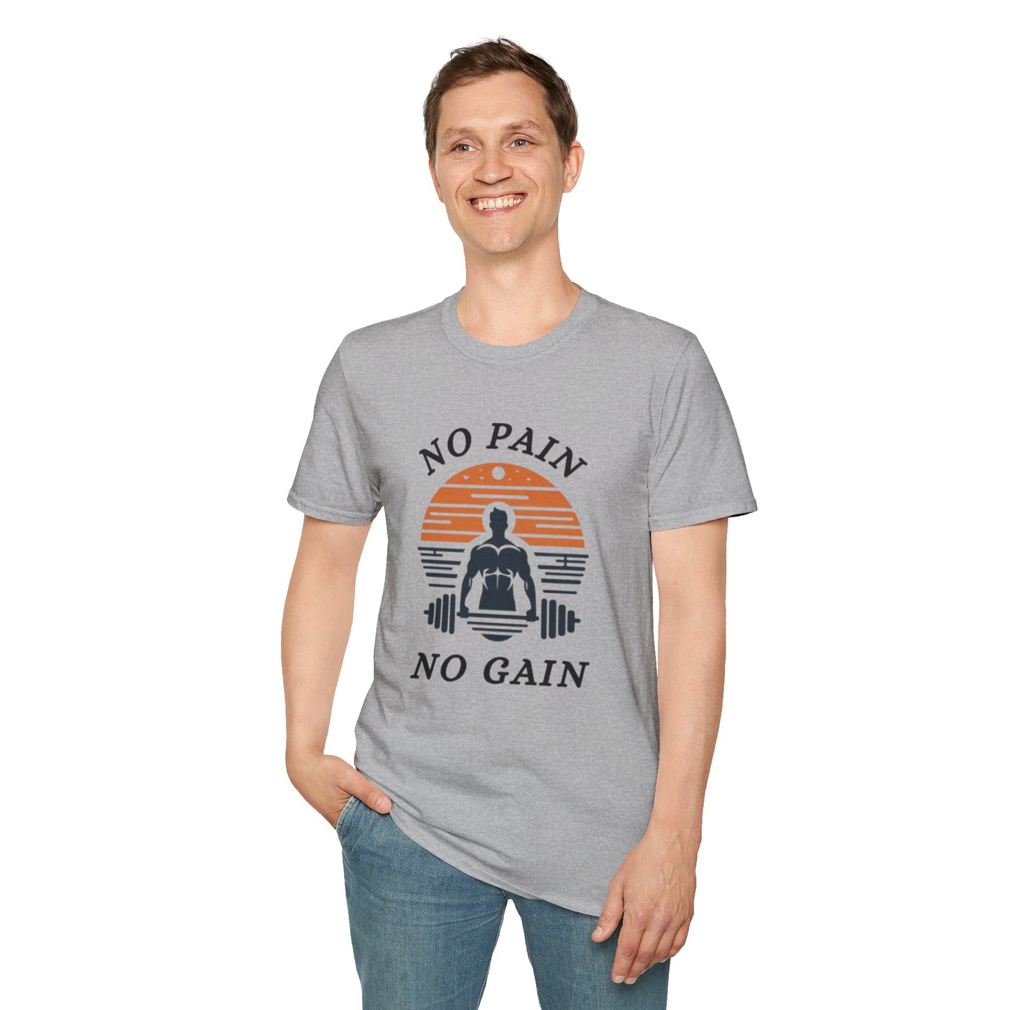 No Pain No Gain Fitness Motivation T-Shirt