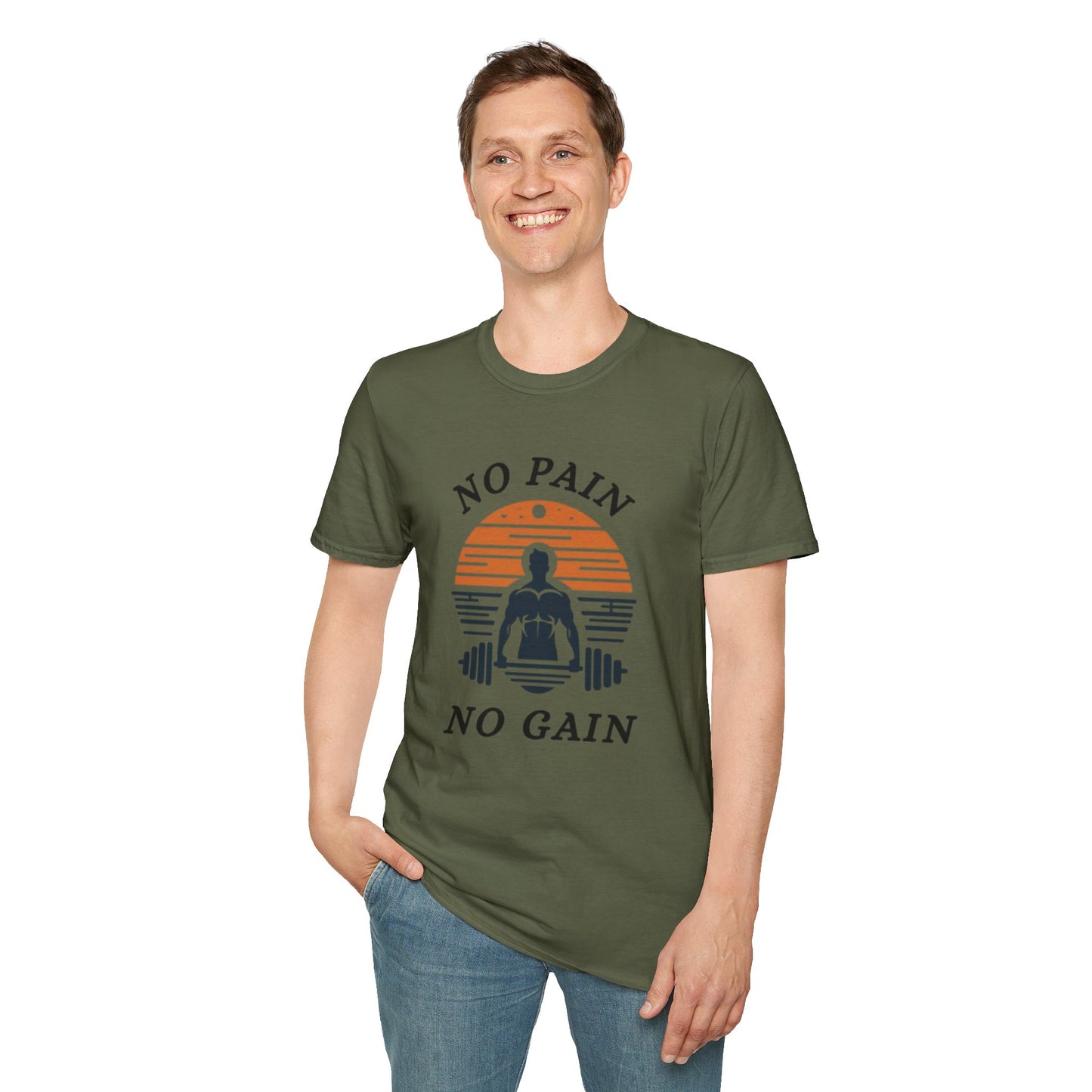 No Pain No Gain Fitness Motivation T-Shirt