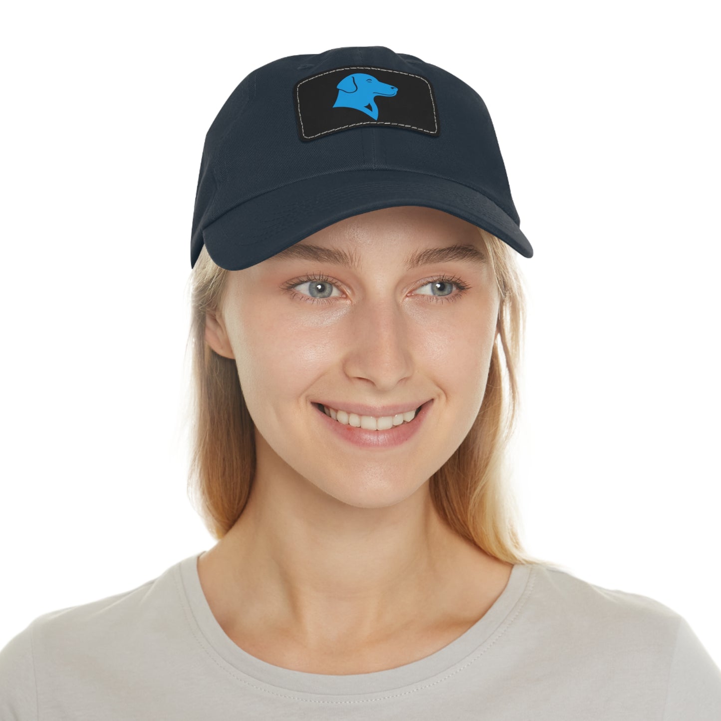BlueMark Hat with Leather Patch (Blue Logo)