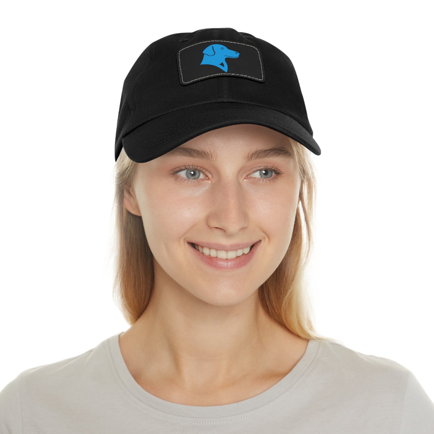 BlueMark Hat with Leather Patch (Blue Logo)