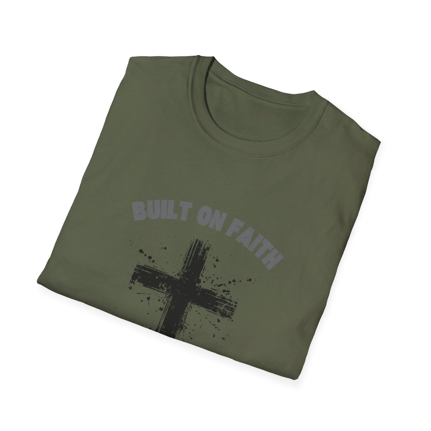 Built on Faith, Driven by Work - Christian Cross T-Shirt