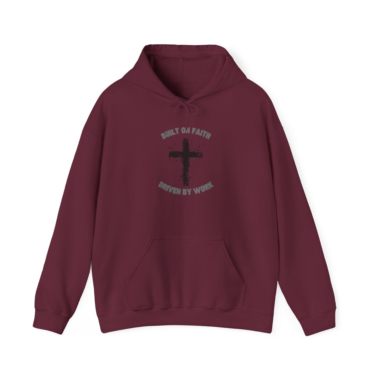 Built on Faith, Driven by Work - Christian Cross Sweatshirt
