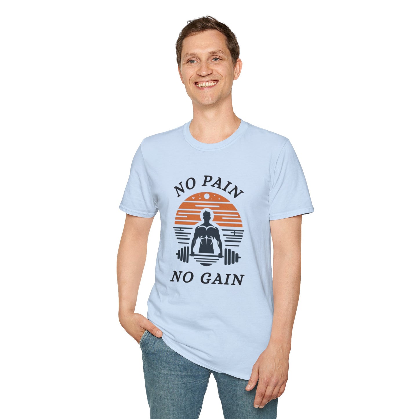 No Pain No Gain Fitness Motivation T-Shirt