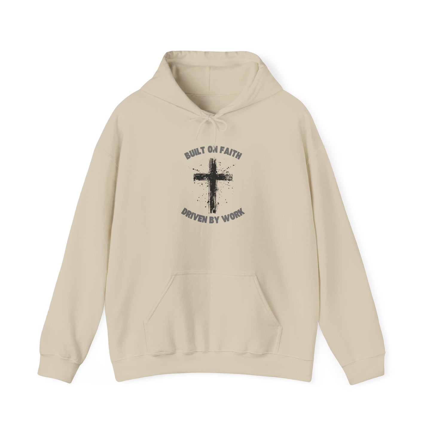 Built on Faith, Driven by Work - Christian Cross Sweatshirt